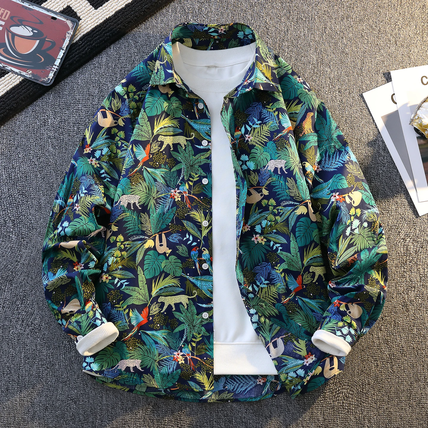 

2026 New Men High-Quality Comfortable Casual Long-Sleeved Shirts Men's Fashion Trend Large Size Loose Spring Shirts M-8xl