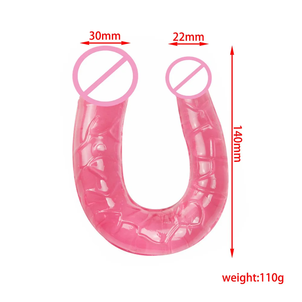 Soft Double Head Dildo Realistic Penis Dildo Flexible Crystal Jelly Dildo Sex Toy for Woman Big Penis G-spot Clitoris Stimulator view 6