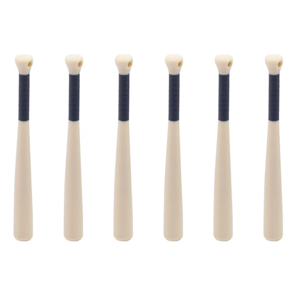 

6Pcs Miniature Baseball Bats for Dollhouse Sports Decor Realistic Wood Grain Tiny Bat Props Sturdy Lightweight