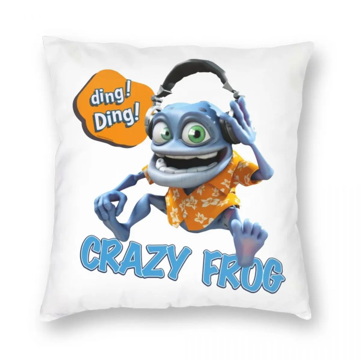 Crazy Frog Dj Ding Ding Pillowcase Polyester Linen Velvet Printed Zip Decor Throw Pillow Case Sofa Cushion Cover