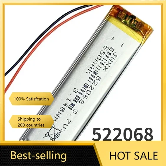 New 522068 Lithium Polymer Battery Rechargeable Li-polymer Batteries 850mAh for Electronic Products Small Fan Digital LED L