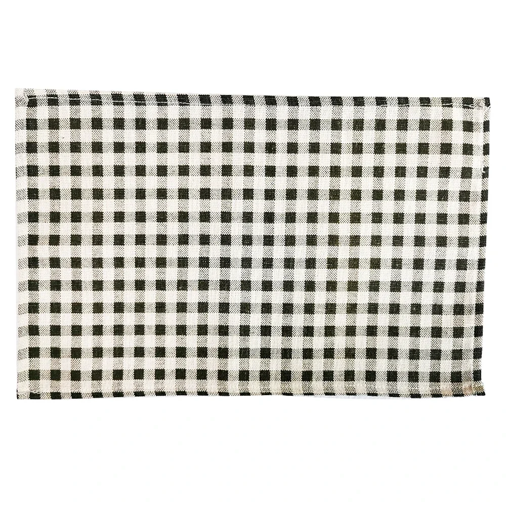 1Pc Polyester Linen Lattice and Stripe Print Europe Fashion Style Fabric Table Mats Napkins Simple Design Tableware Kitchen Tool