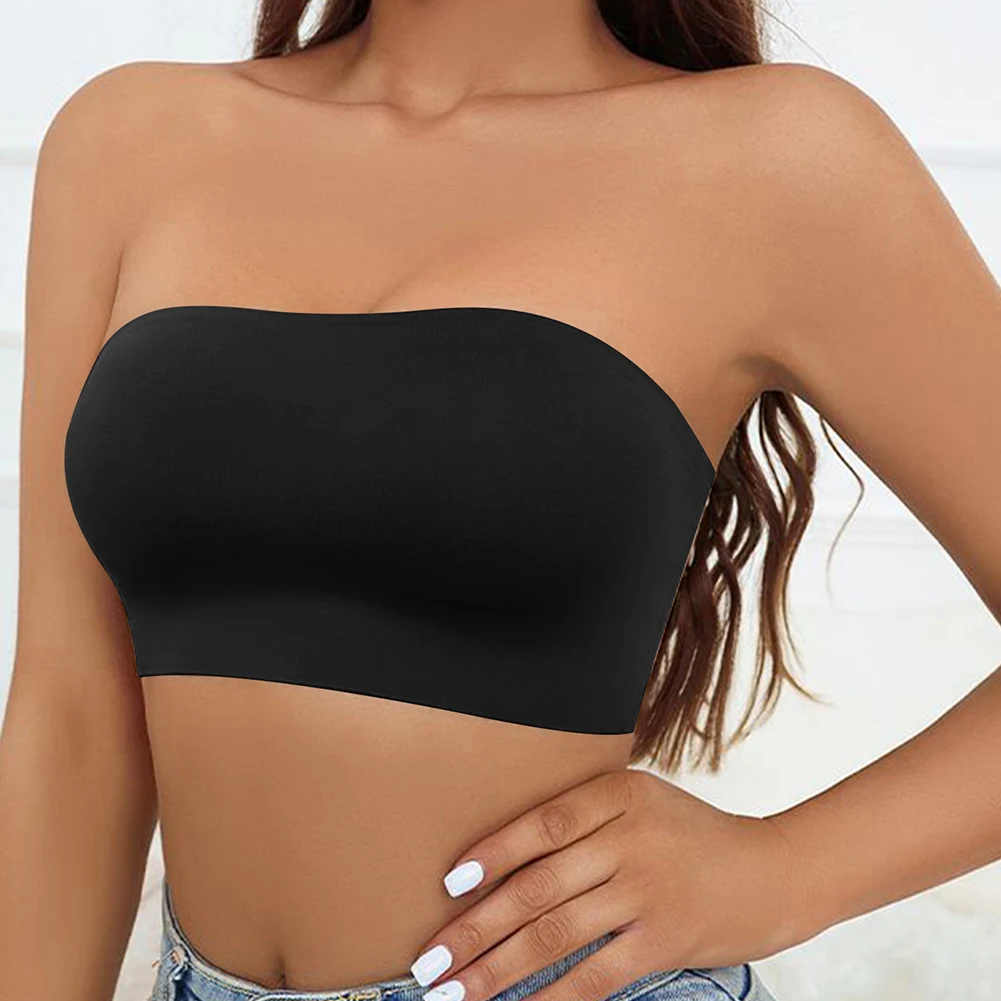 Soutien-gorge tubulaire sans bretelles sans couture pour femme, sous-vêtement ultra fin en silicone, lingerie à épaules dénudées, sexy, demi-tasse