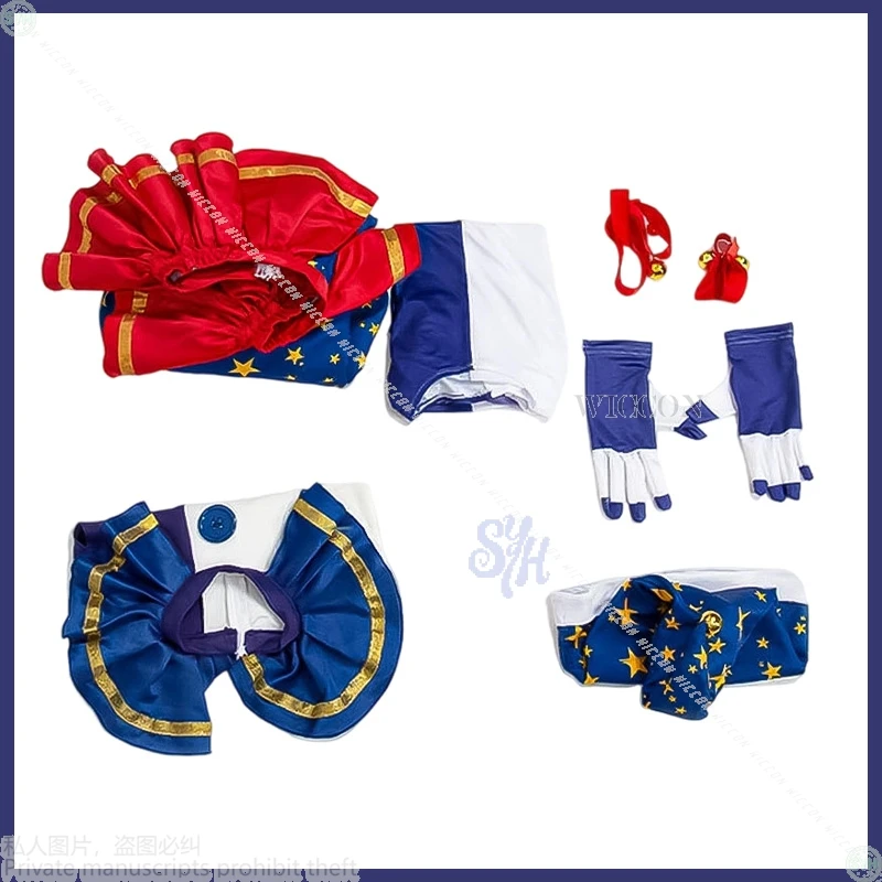 

Moonn Clown Costume Adult Carnival Circus Suit Halloween Anime Securityyyy Cosplay Horror Blue Clown Performance Costumes Set