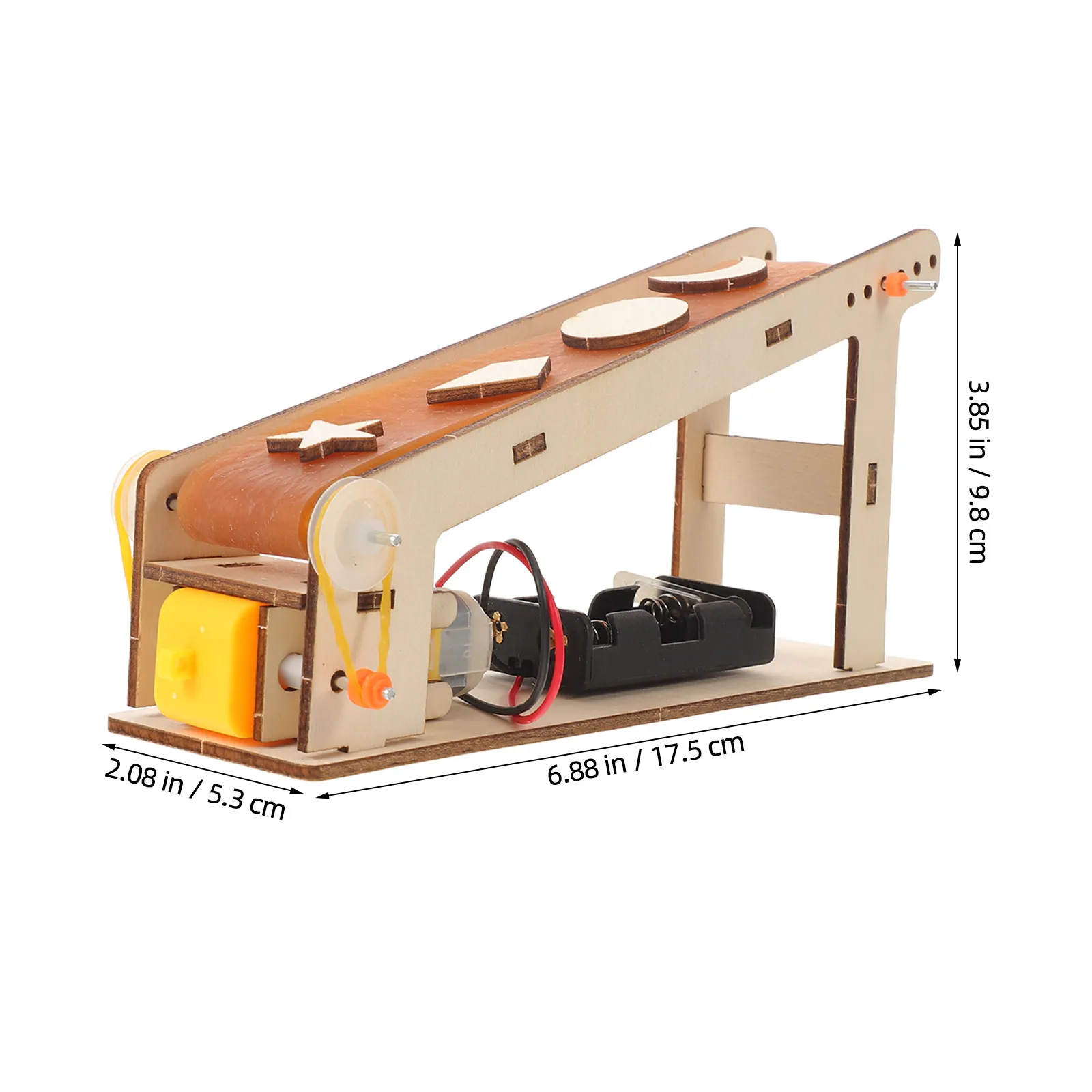 2Pcs Assembled Electric Conveyor Belt Kit - Stem Educational Building Set for Students Developing Engineering Skills Through