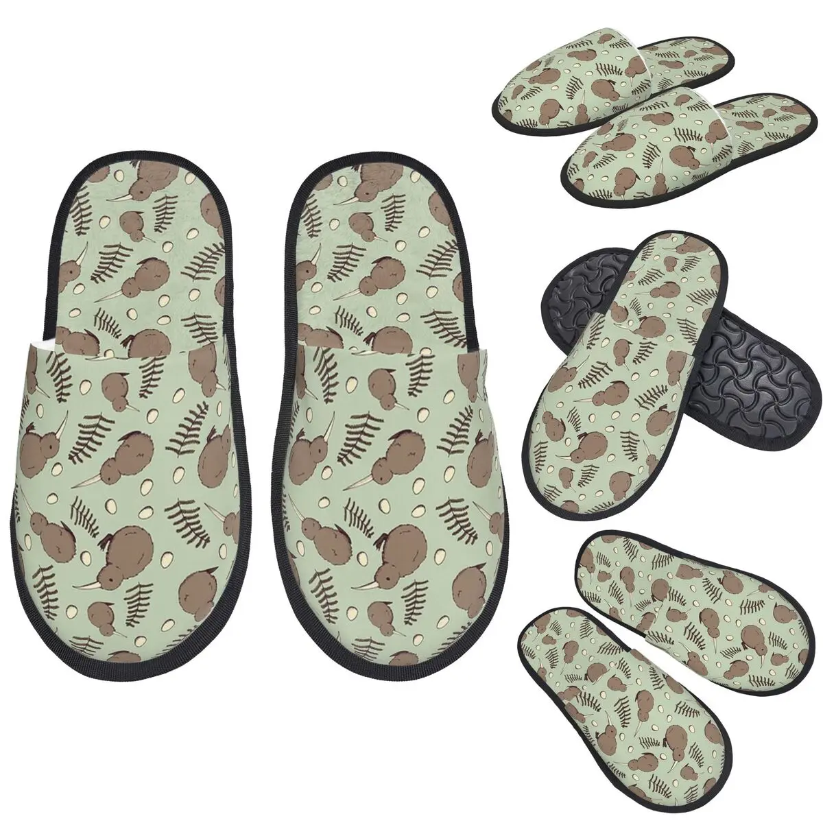 

Custom Kiwi Bird Slippers Memory Foam Warm Soft Women House Slipper Bedroom Comfy Shoes