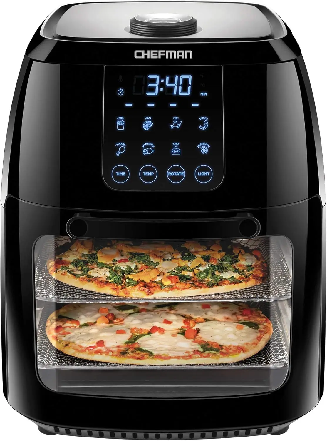 Air Fryer Oven with Digital Timer, Touchscreen, and 12 Presets - Family Size Countertop Convection Oven