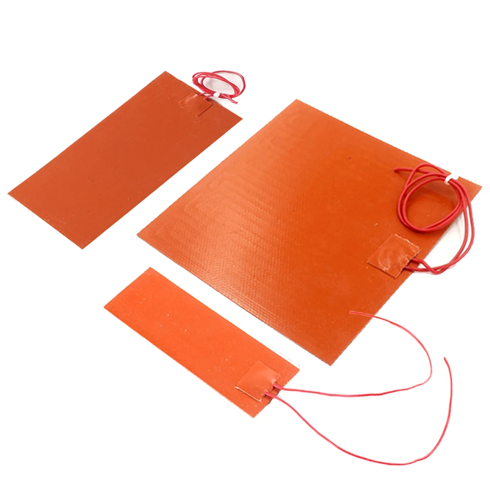 12V/220V Heating Pad Silicone Rubber Square Heater Band Plate Rubber Mat Waterproof Flexible 3D Printer Glue Sticker Adhesive