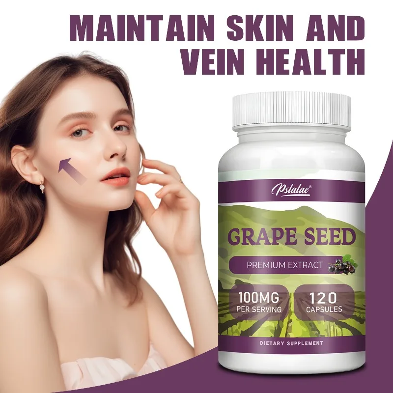 Grape Seed Extract Capsules 100mg - Antioxidant, Whitening, Promote Collagen Production, Supports Skin and Heart Health