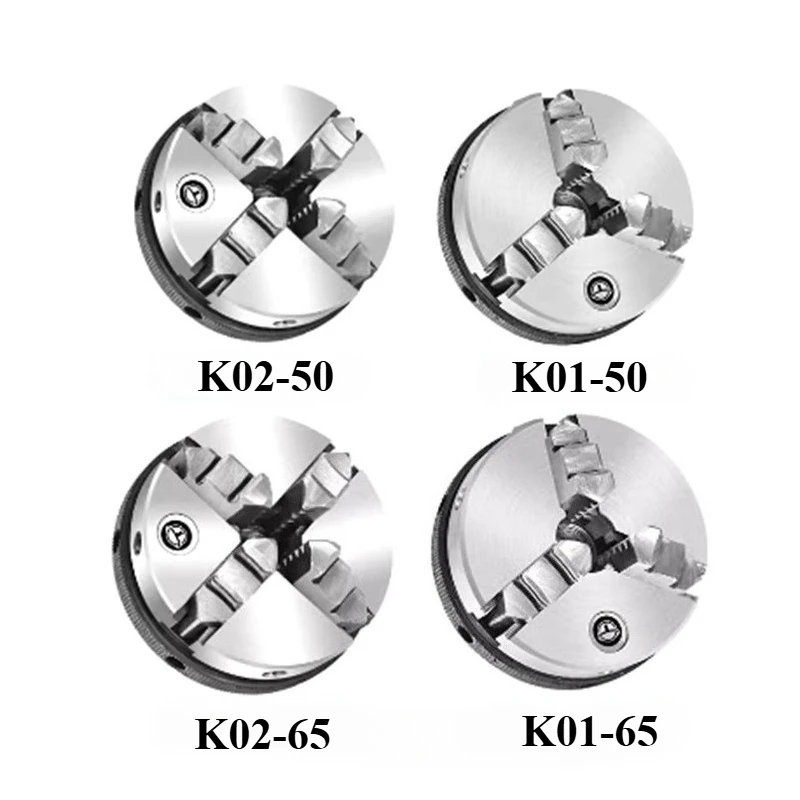 

K01 50 K01 65 Токарный патрон с тремя/четырьмя губками, M14*1 Подходит для мини-токарного патрона K01-50 K02-50/-65 8 мм-19 мм Адаптер шатуна