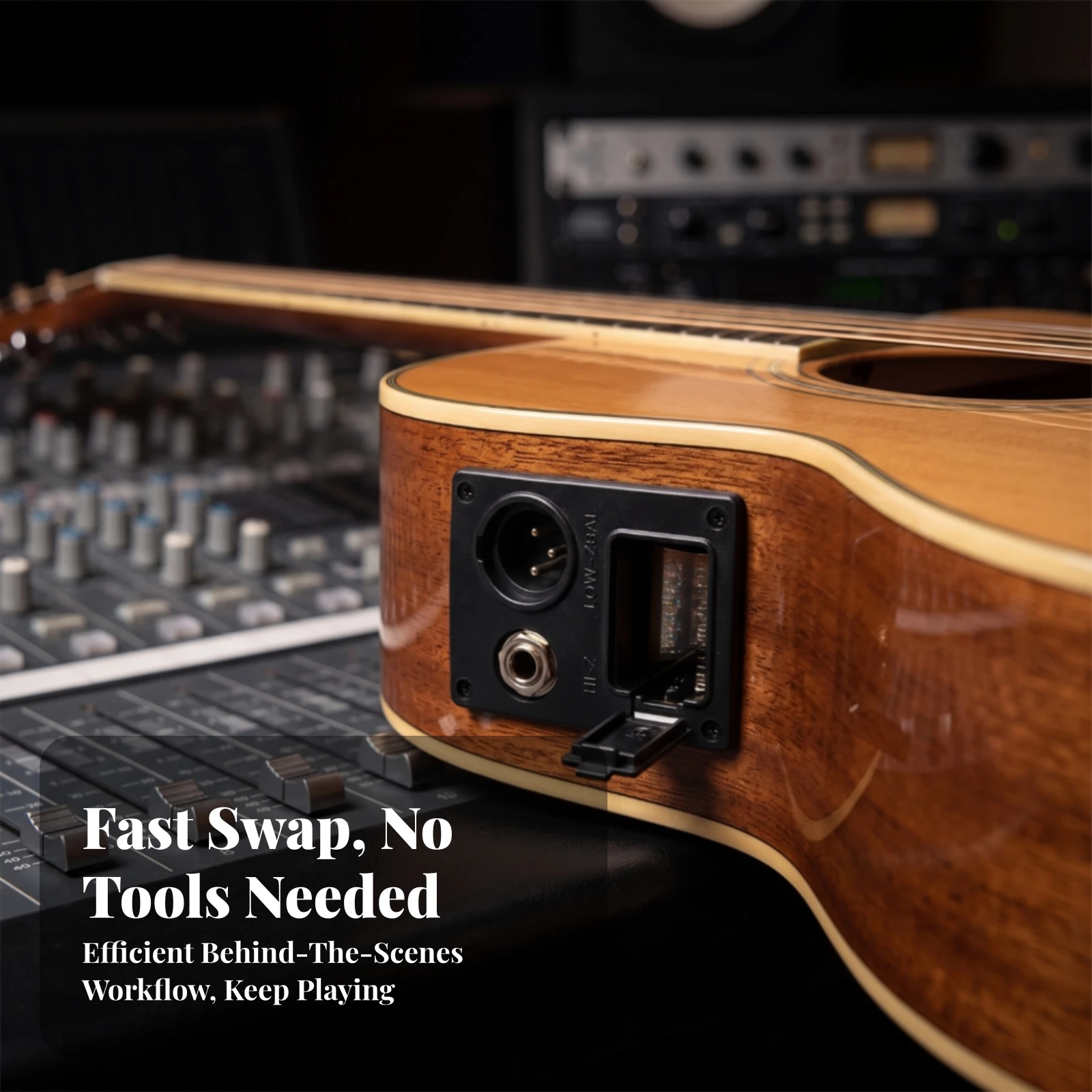アコースティックギターピックアップ-バッテリーボックス付き一体型ギターピックアップ-ギタリスト向けコンパクト電子機器-ライブパフォーマンス用