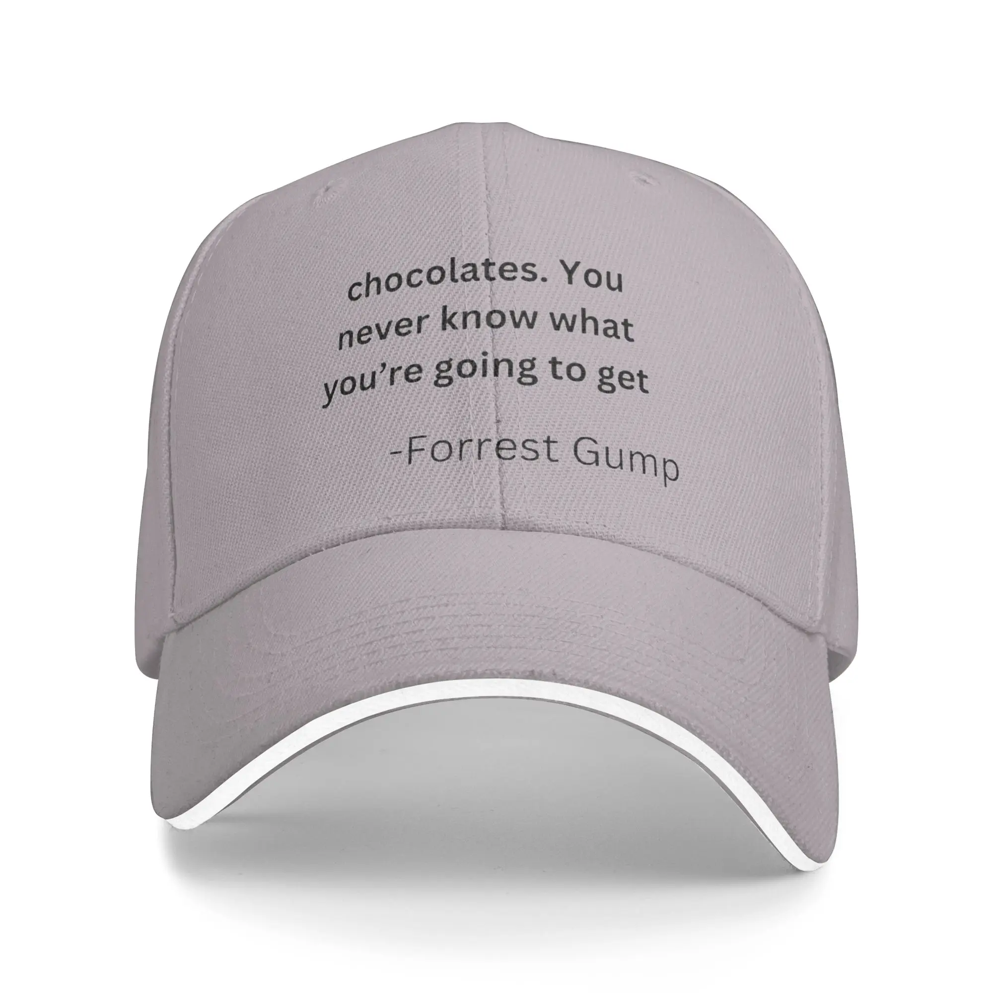 Fashion Forrest Gump Quotes  Curved Brim Baseball Cap Denim Street Hat Brand Men Caps