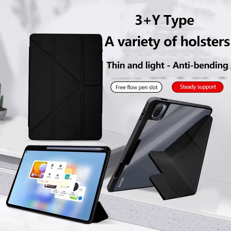 Acrylic Case For Xiaomi Pad 7 11.2 inch 2024 7Pro 6 5 Pro RedmiPad SE 8.7 11 Pad10.61 Support Multi Angle Cover With Pen Slot