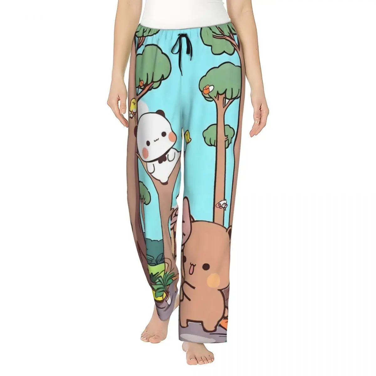 Женские пижамные штаны Bubu Dudu на заказ, милая одежда для сна с принтом, низ с карманами