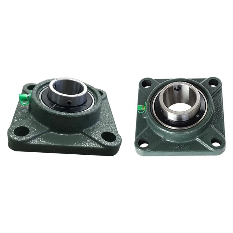 2PCS UCF205-16 Bearing Seat Square Flange Mounting Bearing Solid Cast Iron Pillow Block Mounting Bearing