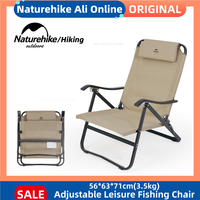 Naturehike Adjustable Leisure Fishing Chair Portable Outdoor Camping Folding Chair Backrest Reclining With Pillow Beach Chair