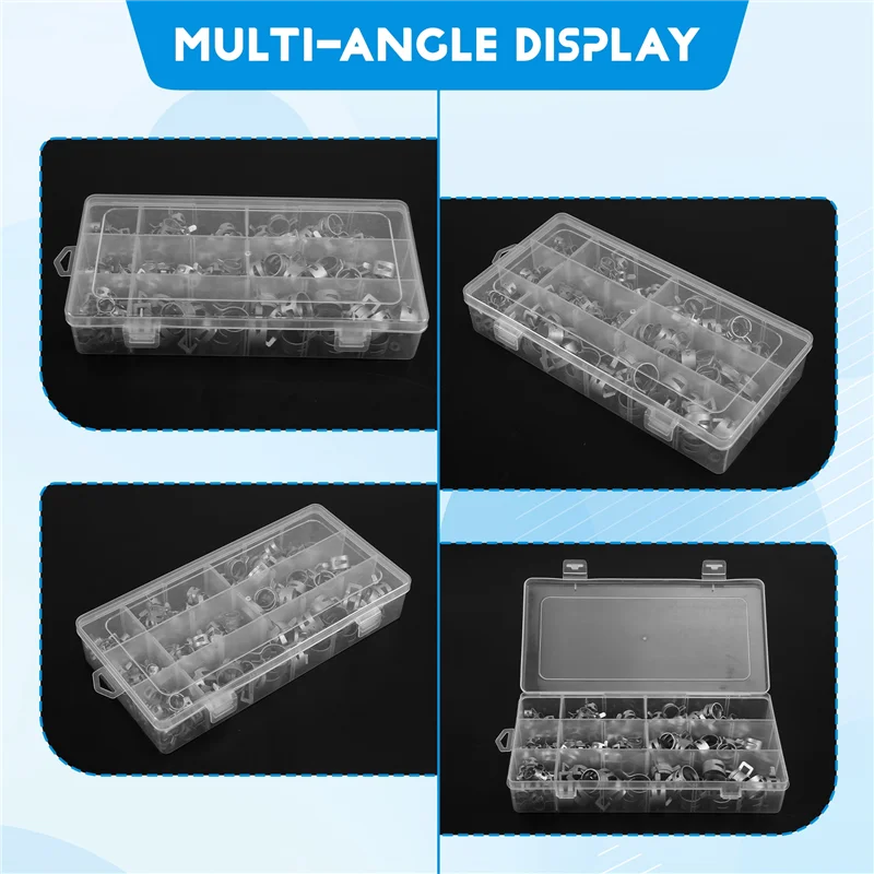 AB11-Hose Clamps Variety Pack: 160-Piece Set, Sizes 6.5 To 18Mm With Screwdriver Included