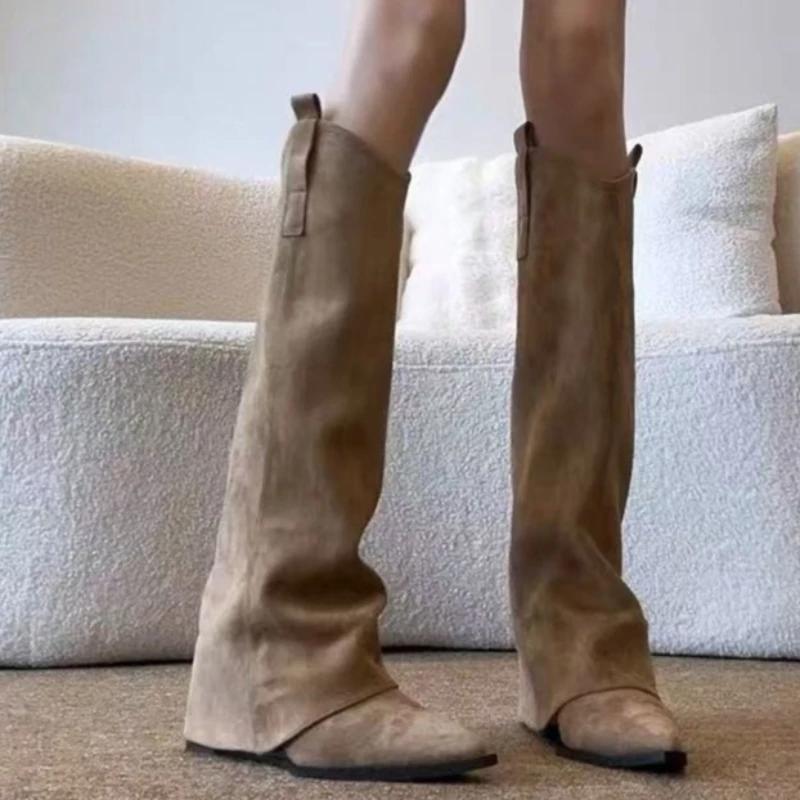 

Осень 2024, стильные и высококачественные сапоги в стиле вестерн для девочек, женские утягивающие высокие сапоги в стиле ретро с высокой посадкой, сапоги в западном стиле