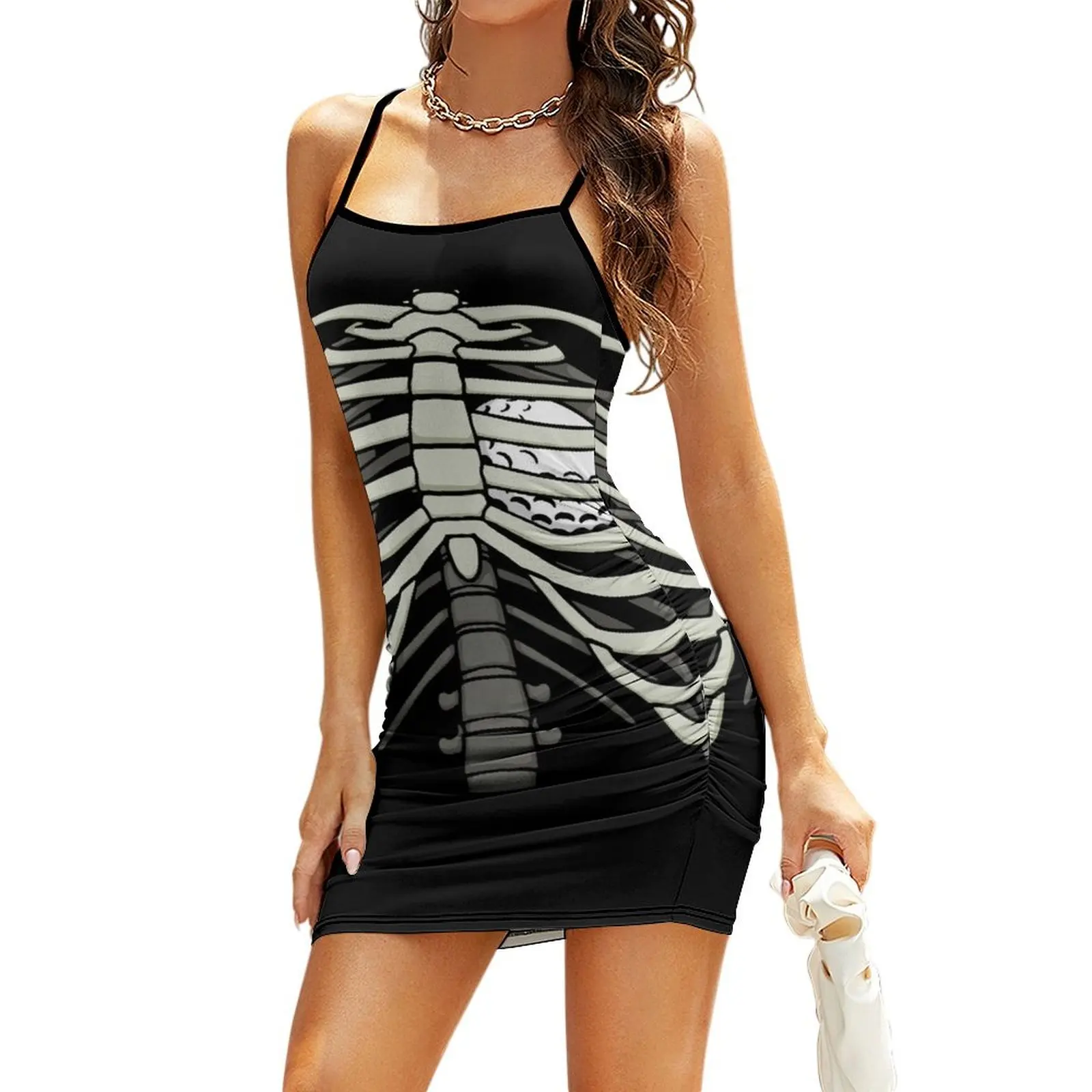 

Ribcage Halloween Golf Player Golfer Skeleton Ball Heart Sling Dress womens dress prom clothes summer dress womens 2025