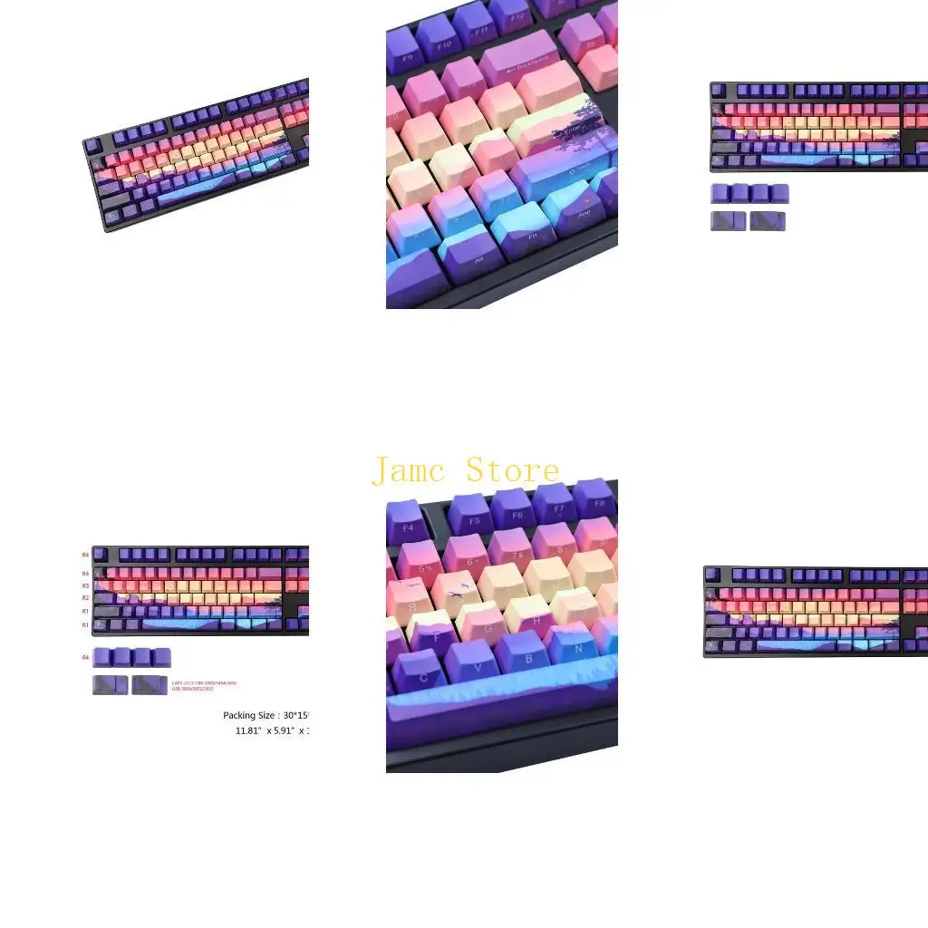 LX0B Mechanical Keyboard Keycaps 128 Keys PBT OEM Profile DYE-SUB Keycaps For Cherry MX Switch GH60 \ IKBC \ duck