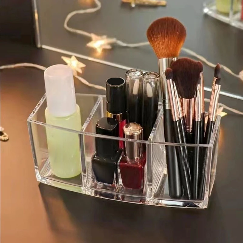 Cosmetic Storage Box Makeup Brush Holder Organizer Lipstick Eyebrow Pencil Bathroom Storage Display Stand Acrylic