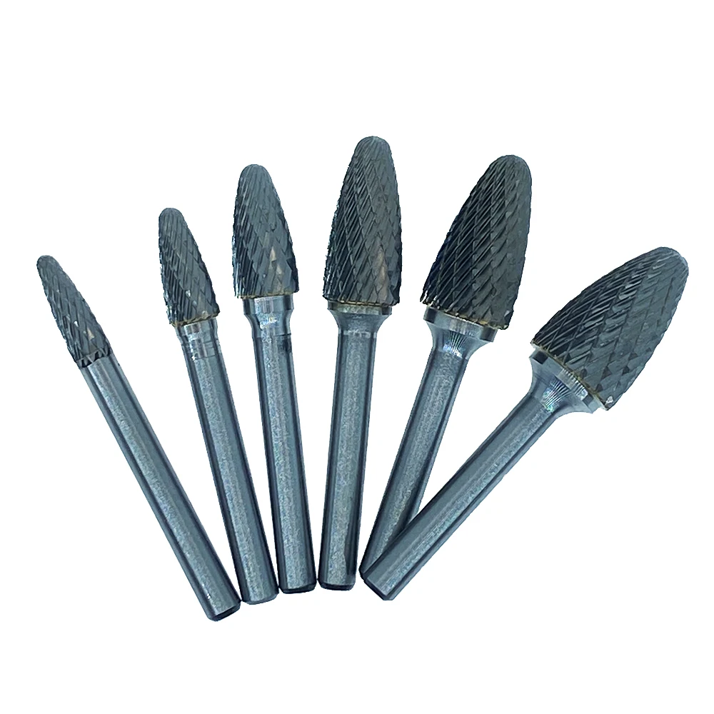 6mm FX Type Head Tungsten Carbide Rotary File Tools Drill Milling Carving Bits Tools Point Burr Die Grinder Abrasive for metal