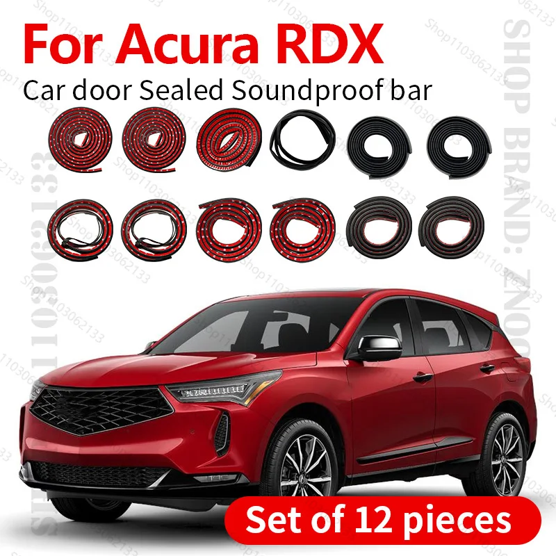 

Для 2006-2025 Acura RDX YD5 уплотнительная лента для двери автомобиля, резиновая двухслойная уплотнительная лента, звукоизоляционная пылезащитная уплотнительная лента, набор из 12 шт.