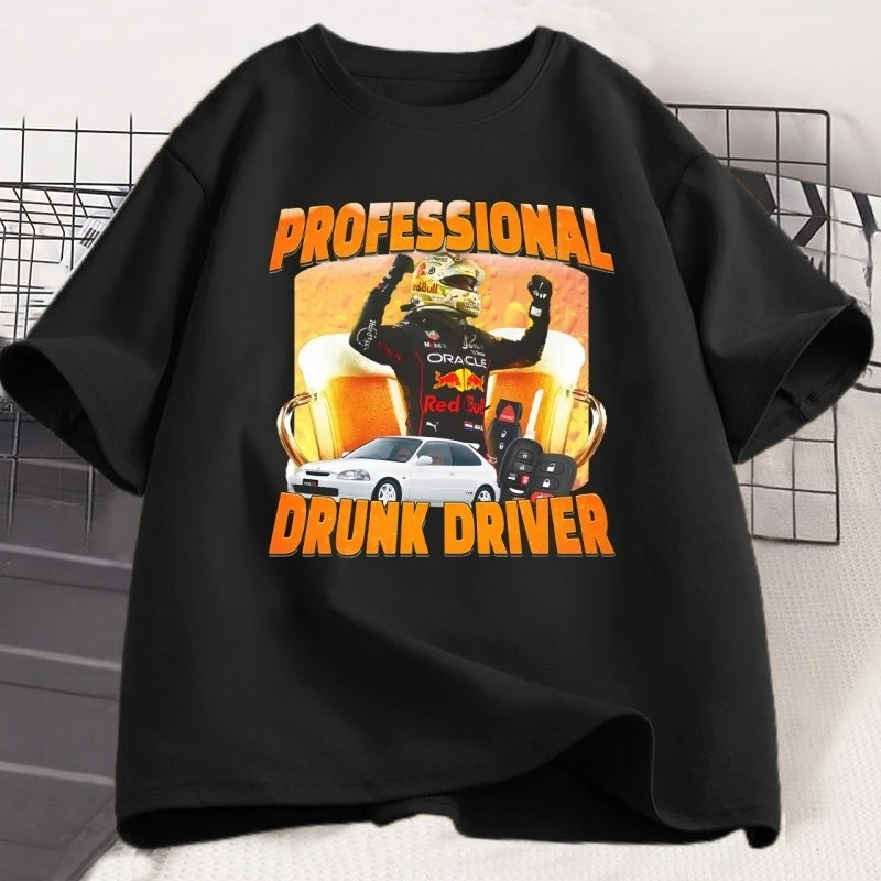T-shirt professionnel pour hommes « Conduite en état d'ébriété », tee-shirt drôle avec motif de bière, vêtements de fête, t-shirt de haute qualité