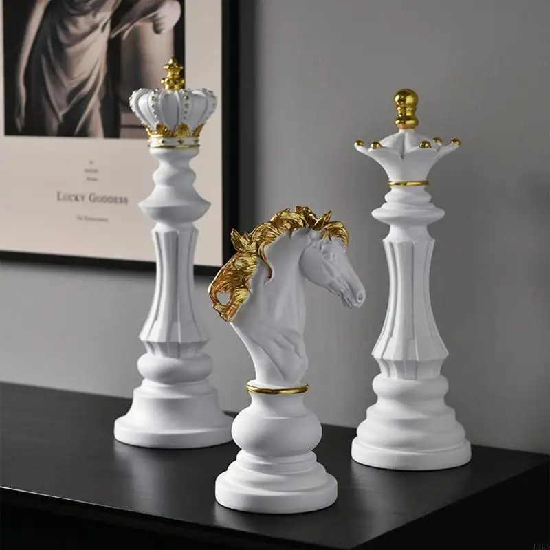 

K1KD Chess Statue Decor Desktop Ornaments Art Display Cabinet Decor Figurines Decors