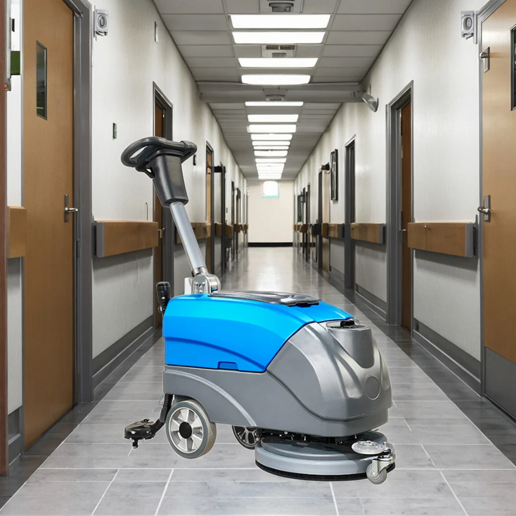 

New Model Design Mini Walk in Floor Cleaning Sweeper Washer Machine Tile Marble Floor Scrubber Dryer