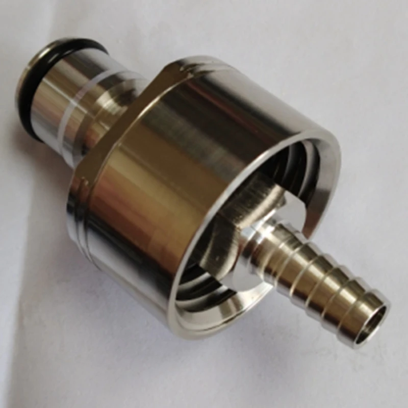 Ball Lock Disconnect Carbonation Cap - Stainless Steel Carbonation Cap with 5/16inch Barb Ball Lock Type
