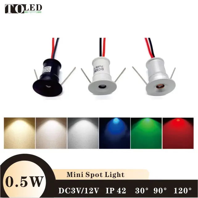 Mini LED Cabinet Light Spotlight Downlight Ceiling Star Light C.V DC3V/12V  0.5W Indoor IP42  LED Angle 30 Aluminum 6063