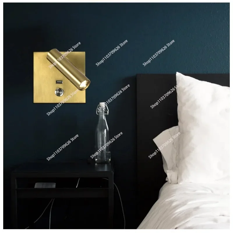 Multifunction Led Wall Light for Bedroom Headboard Lights for Bed Room with Push Switch USB Charging Bedside Reading Light