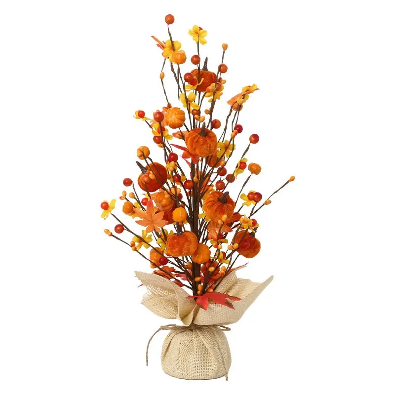 Maple Pumpkin Halloween Decor Tree Home Party Garden Ornament Autumn Festival Decoration