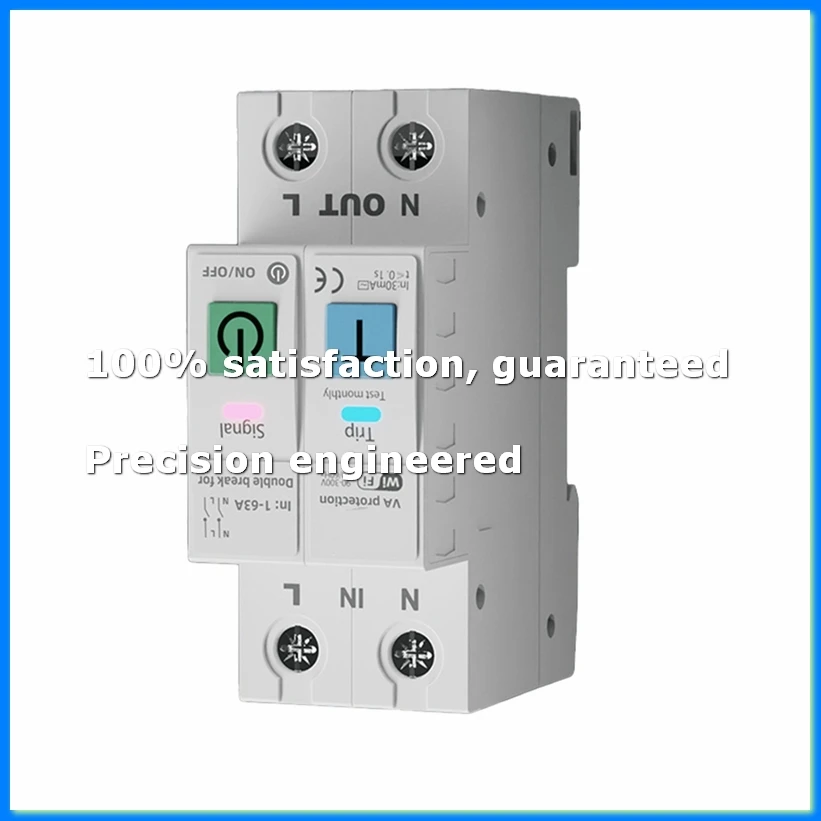 2P TUYA WiFi Smart Circuit Breaker Real- Energy Voltage Current Meter Protector Voice Remote Control Switch-DTA9