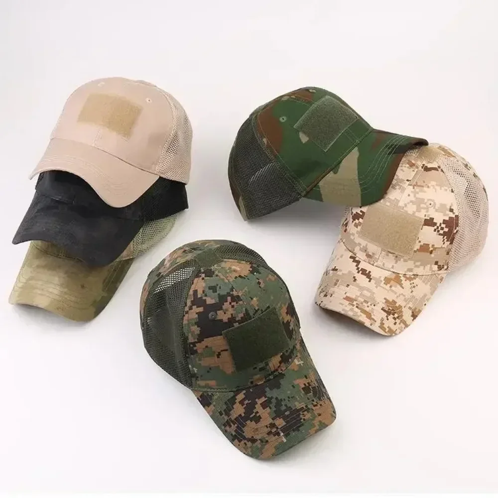 58-60CM Summer Breathable Mesh Hat Men Outdoor Camouflage Adjust Cap Spring Autumn Sunhat Fishing Hunting Hiking Baseball Hat