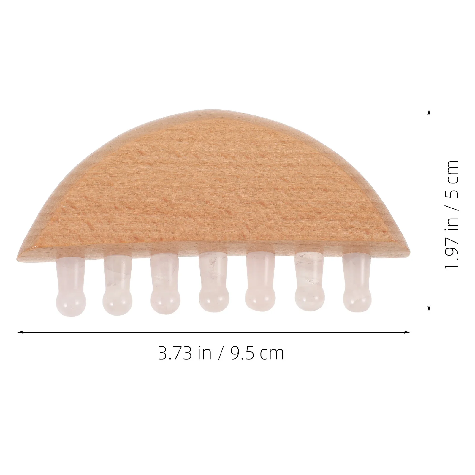 

Natural Pink Crystal Massage Comb Smooth Teeth Compact Size Suitable Curly Straight Hair Scalp Care Massager Scalp Comb