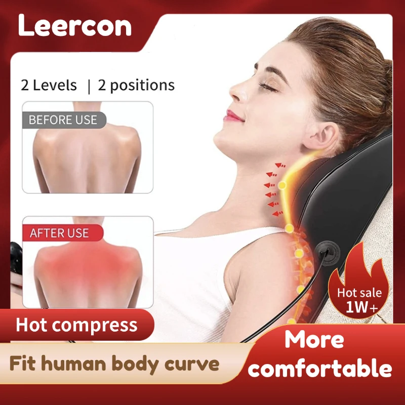 

Luxury Heated 3D Shiatsu Neck Massager Pillow for Neck Back Shoulder Pain Relief Kneading Best Gift Men Women Home Office Use