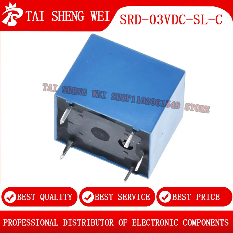 5pcs Relays SRD-03VDC-SL-C SRD-05VDC-SL-C SRD-06VDC-SL-C SRD-09VDC-SL-C SRD-12VDC-SL-C SRD-24VDC-SL-C SRD-48VDC 10A 250VAC 5PINS