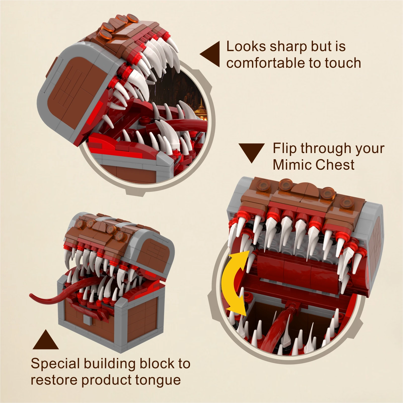 Moc-brinquedo da criança, moc, moc, diy, dungeonsed-beholders, demo, monstro, monstro, bloco de construção, jogo, personagem, coração, imitar, baús, tijolo, presente