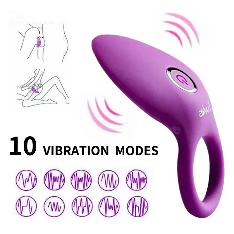 Penis Ring Cock Ring Vibrator Clitoris Stimulator G Spot Delay Ejaculation Lick Vagina Semen Lock Ring Sex Toys for Couple 18+