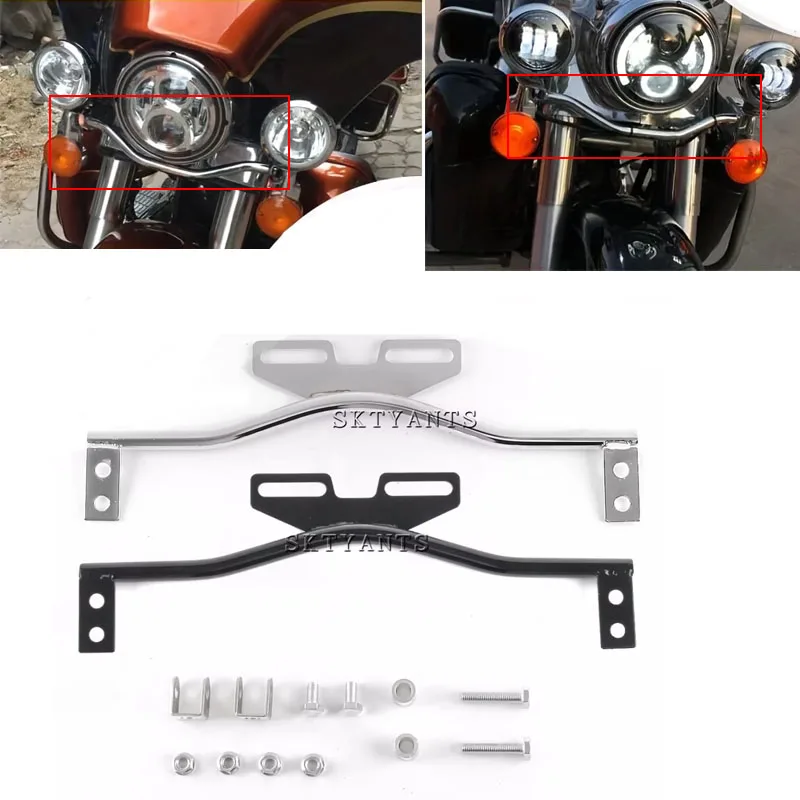 Motorcycle Light Bracket Bar Driving Spot Fog Passing Turn Signal Light Bracket Mount Bar Light Holder Clamp for Dyna Glide