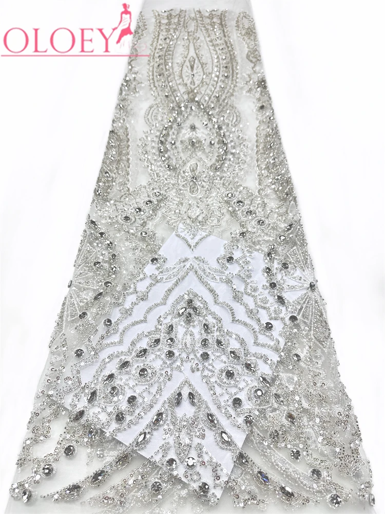 Tela de Tul con Cuentas Francesas de Alta Calidad Africana, con Lentejuelas y Perlas, para Vestidos de Novia, Estilo 2026, Nigeria