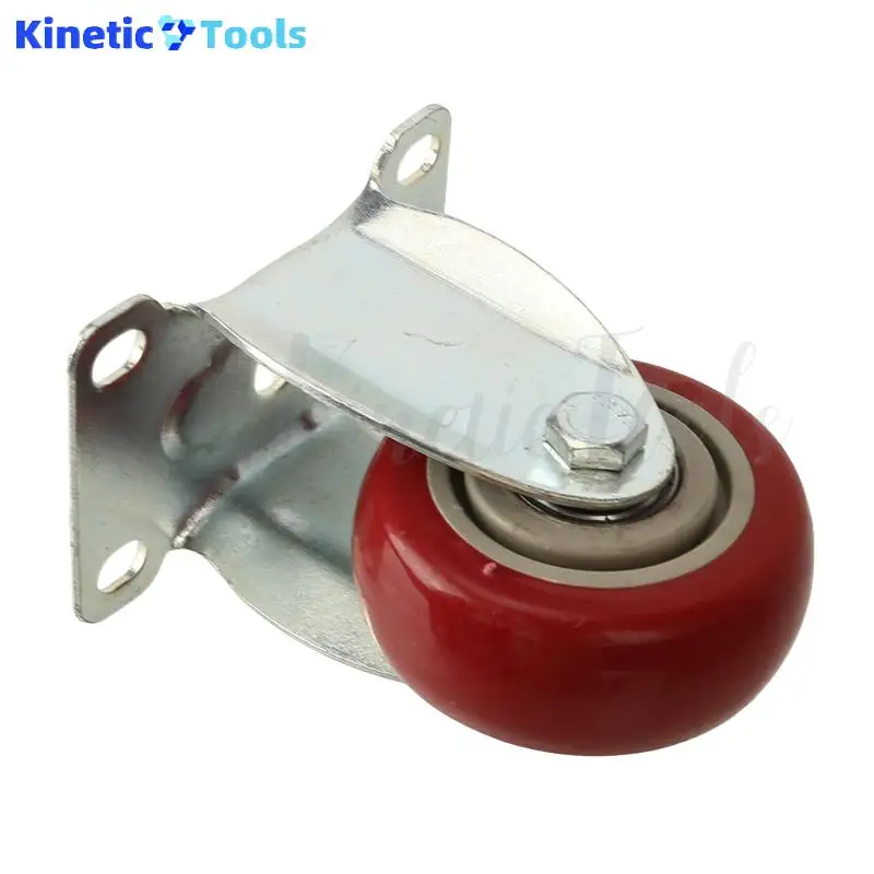 عجلة عالمية مجهزة بالفرامل بقضيب ربط M12 مقاس 3 بوصات (أحمر عناب) - عجلة شاحنة PVC كتم الصوت مقاومة للاهتراء ومحمل مزدوج #6