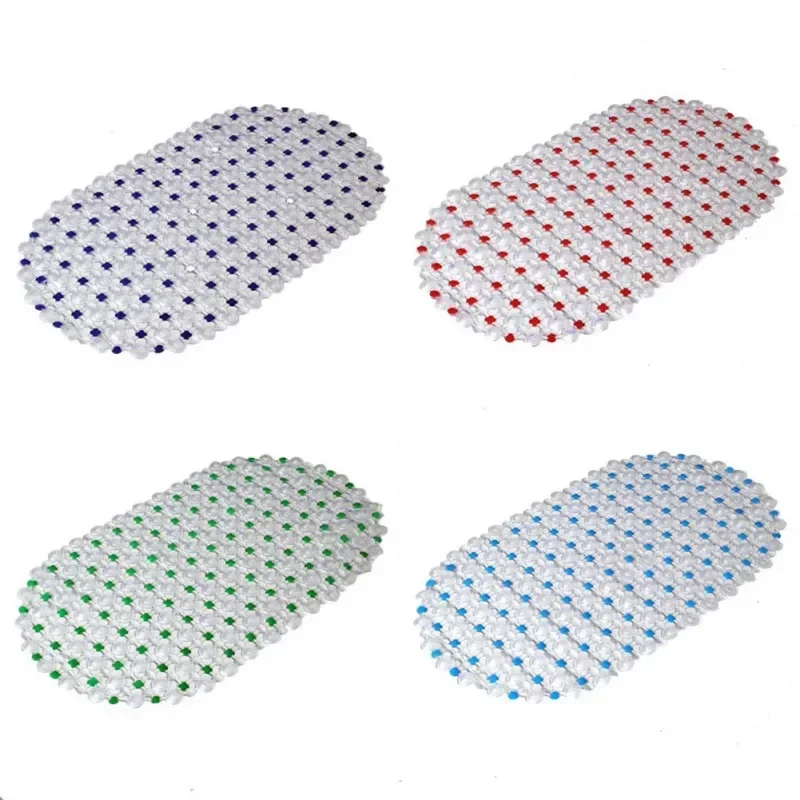 PVC Anti-skid Bath Mats Rectangle Bathtub Safety Shower Non-slip Bath Mats With Suction Cups Transparent Floor Mat