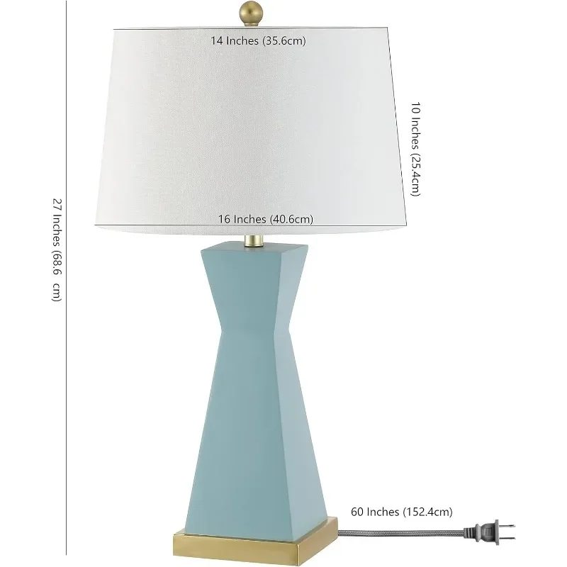 Collection Onder Robins Egg Blue/Gold 27-inch Table Lamp with USB Set of 2