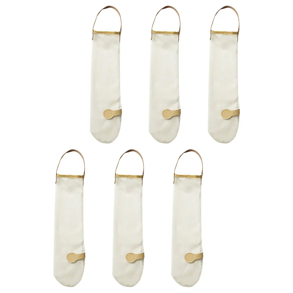 

6pcs Fruit Vegetable Storage Bags Reusable Washable Cloth Hanging Mesh Onion Garlic Ginger Kitchen Organizers Home Storage