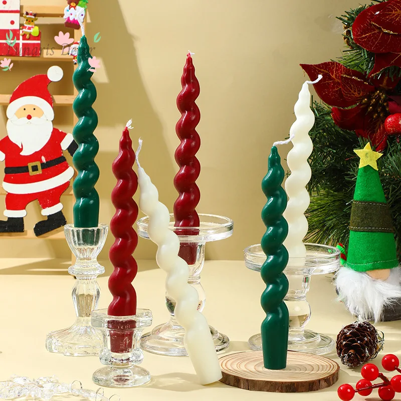 Christmas threaded soy wax long stem scented candle wedding gift atmosphere decoration ornament