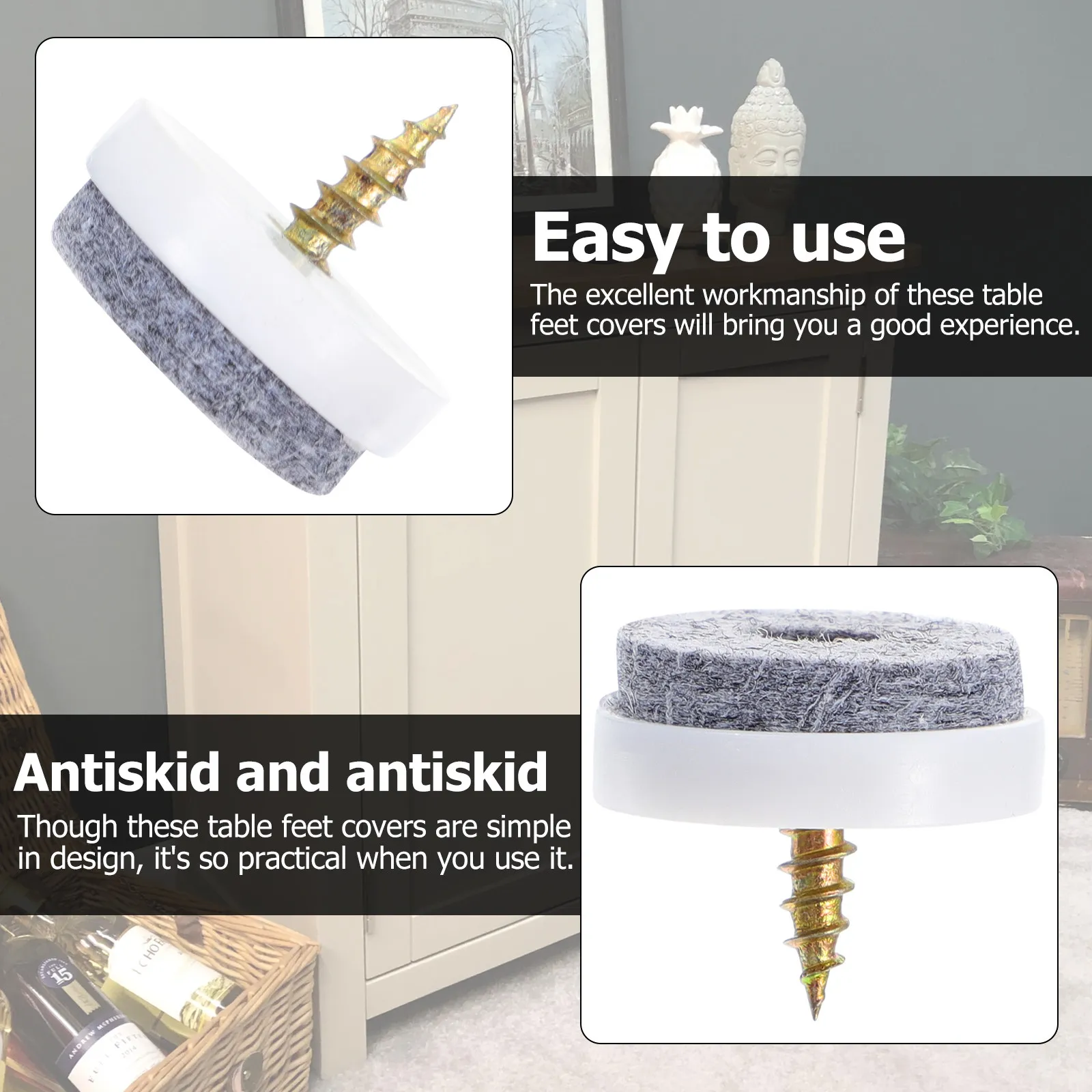 

50 шт. войлочных накладок на ножки мебели, круглые, противоскользящие, для защиты пола, для стульев, столов, табуретов, для дома и офиса