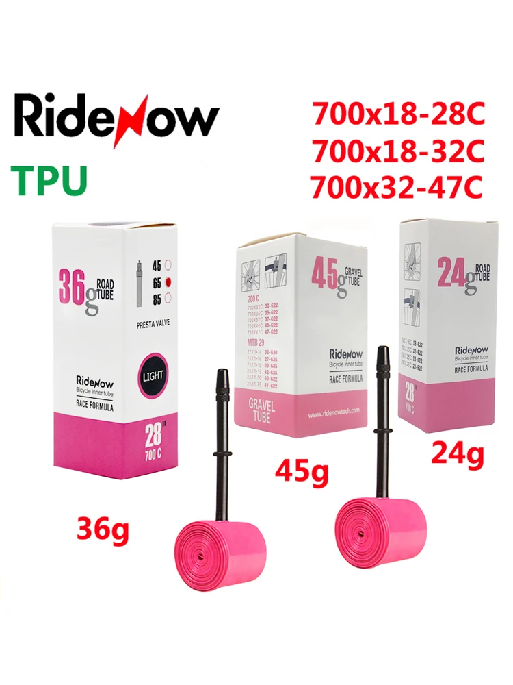 RideNow TPU Bike Inner Tube 700C 700x18 23 25 28 32 35 37 40 47C Road Bicycle Tire MTB Bike Camera 29x1.5 1.75 1.9 pneu aro